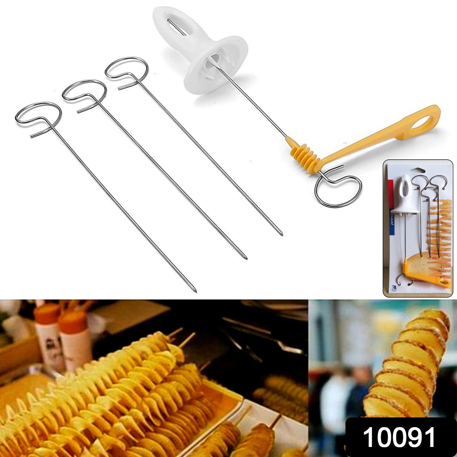 1 Set Potato Spiral Cutter Potato Twister 4 Spits